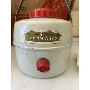 Vintage Drinking Knapp Monarch Therm A Jug Hot/ Cold 1 Gallon Jug With Cup